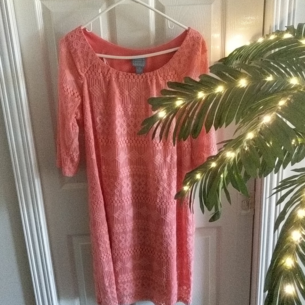 Gorgeous Peach Lace Resort Dress